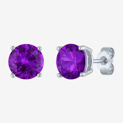 Gemstone Sterling Silver 7mm Stud Earrings