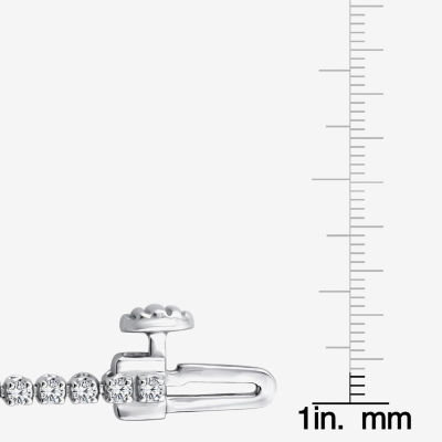 (F, Si2) Womens 1 CT. T.W. Lab Grown White Diamond 10K White Gold 7.25 Inch Tennis Bracelet