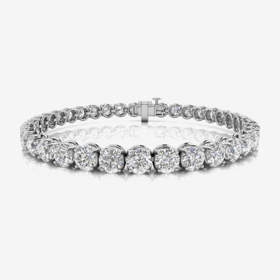 (F, Si2) Womens 12 5/8 Ct. T.W. Lab Grown White Diamond 10K Gold 7.25 Inch Tennis Bracelet