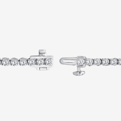 (F, Si2) Womens 2 3/4 CT. T.W. Lab Grown White Diamond 10K Gold 6 1/2 Inch Tennis Bracelet