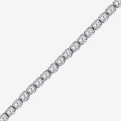 (F, Si2) Womens 5 1/2 CT. T.W. Lab Grown White Diamond 10K White Gold Round 6 1/2 Inch Tennis Bracelet