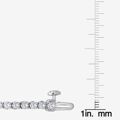 (F, Si2) Womens 3 1/6 Ct. T.W. Lab Grown White Diamond 14K White Gold 7.25 Inch Tennis Bracelet