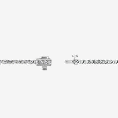 (F, Si2) Womens 2 1/8 Ct. T.W. Lab Grown White Diamond 10K White Gold 7.25 Inch Tennis Bracelet