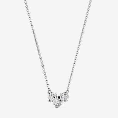 "Yes, Please! (Si1-Si2, G) Womens 1/4 CT. T.W. Lab Grown White Diamond Sterling Silver Round 18 Inch Pendant Necklace