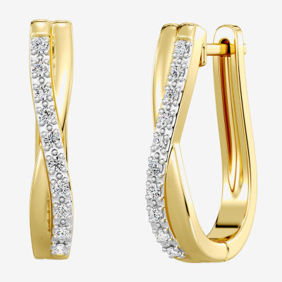 Yes, Please!, (G/I2) Womens 1/10 CT. T.W. Lab Grown White Diamond 14K Gold Over Silver 2 Pair Earring Set