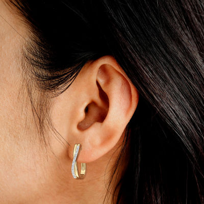 Yes, Please!, (G/I2) Womens 1/10 CT. T.W. Lab Grown White Diamond 14K Gold Over Silver 2 Pair Earring Set