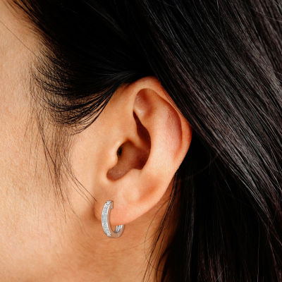 Yes, Please! (G. Si1-Si2) Womens 1/4 CT. T.W. Lab Grown White Diamond 14K Gold Over Silver Sterling Silver 2 Pair Jewelry Set