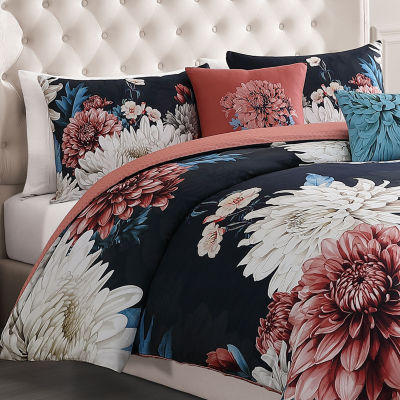 Bebejan Navy Mums 5-pc. Midweight Reversible Comforter Set