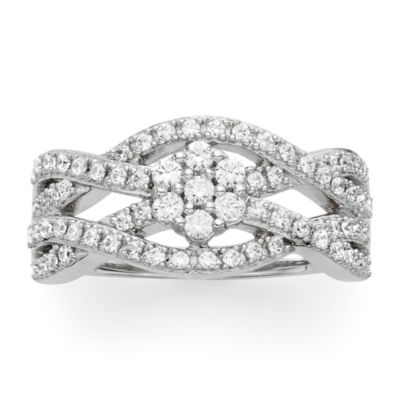 Diamond Blossom 1/2 CT.T.W. Natural Crossover Ring