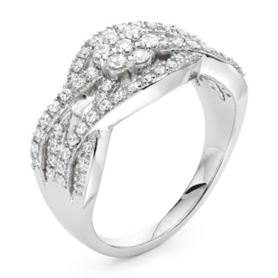 Diamond Blossom 1/2 CT.T.W. Natural Diamond Crossover Ring