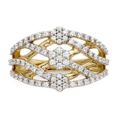 Diamond Blossom / CT.T.W. Natural Criss-Cross Ring