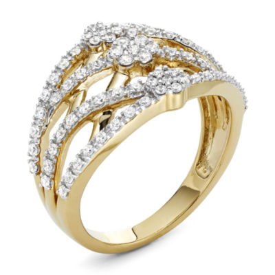 Diamond Blossom 1/2 CT.T.W. Natural Diamond Criss-Cross Ring