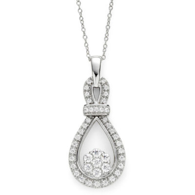 Diamond Blossom 1/2 CT.T.W. Natural Diamond Loop Pendant Necklace