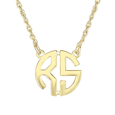 Personalized 15mm Block Monogram Necklace