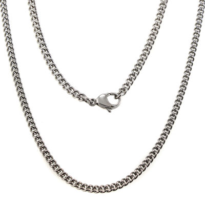 Mens Stainless Steel 24" 3.5mm Curb Chain Necklace