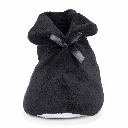 Muk Luks Womens Bootie Slippers, Small, Black