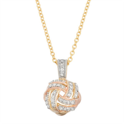 Womens 1/5 CT. Natural White Diamond 10K Gold 18 Inch Pendant Necklace