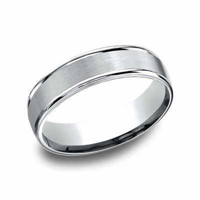 Mens Platinum 6mm Comfort-Fit Wedding Band