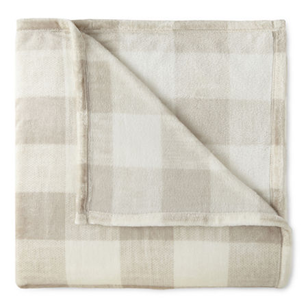 Home Expressions Velvet Plush Blanket, One Size , Beige