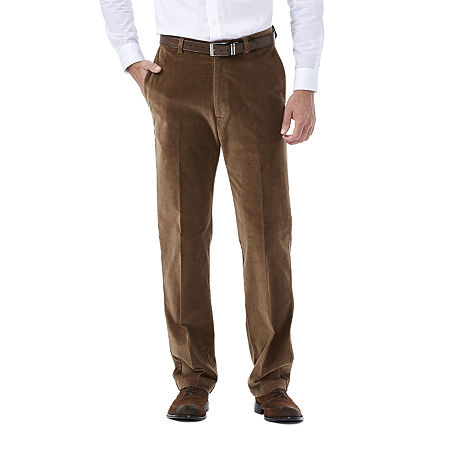 Haggar Mens Stretch Corduroy Classic Fit Pant, 38 30, Brown