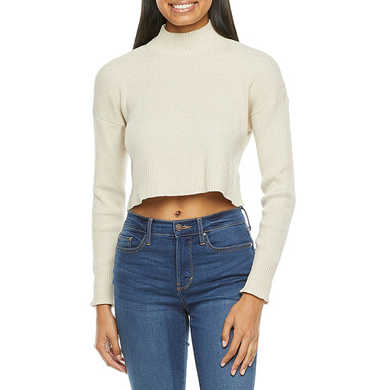 Arizona Juniors Womens Mock Neck Long Sleeve Pullover Sweater
