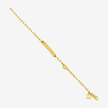 14K Gold 6 Inch Semisolid Link Id Bracelet - JCPenney 14K Gold 6 Inch Semisolid Link Id Bracelet - JCPenney