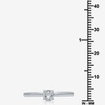 Womens 1/10 CT. T.W. Genuine White Diamond Sterling Silver Round Solitaire Engagement Ring