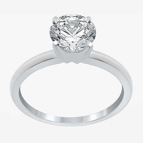 Ever Star (G / Si2) Womens 1 1/2 CT. T.W. Lab Grown White Diamond 14K White Gold Round Solitaire Engagement Ring