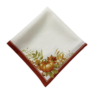 Elrene Home Fashions Autumn Pumpkin Grove Set Of 4-pc. Napkins