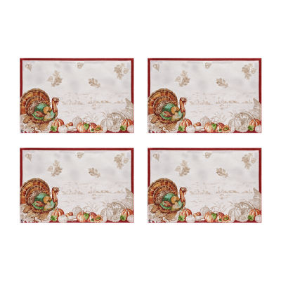 Elrene Home Fashions Holiday Turkey Set 4-pc. Placemat