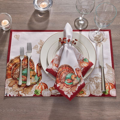 Elrene Home Fashions Holiday Turkey Set 4-pc. Placemats