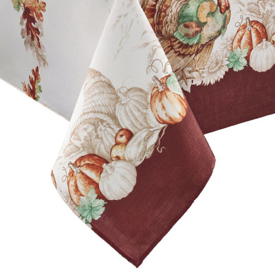 Elrene Home Fashions Holiday Turkey Tablecloth