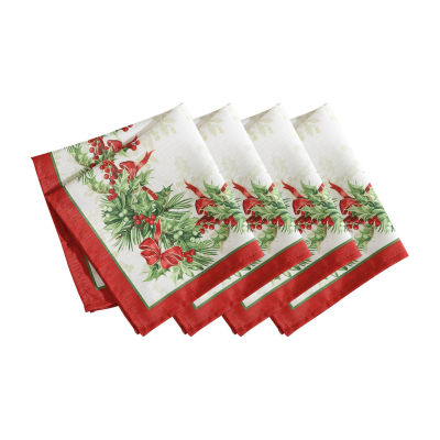 Elrene Home Fashions Holly Traditions Set 4-pc. Napkins