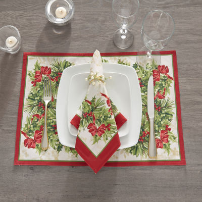 Elrene Home Fashions Holly Traditions Set 4-pc. Napkins