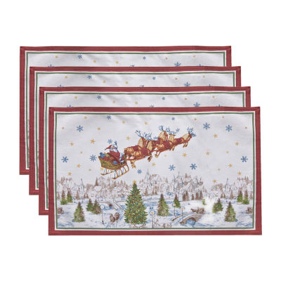 Elrene Home Fashions Santa's Snowy Sleighride Set 4-pc. Placemat