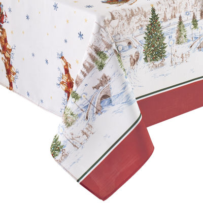 Elrene Home Fashions Santa's Snowy Sleighride Tablecloth