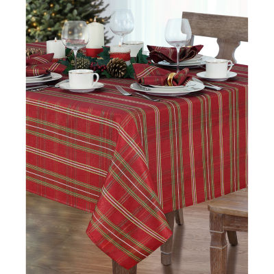 Elrene Home Fashions Shimmering Plaid Tablecloth