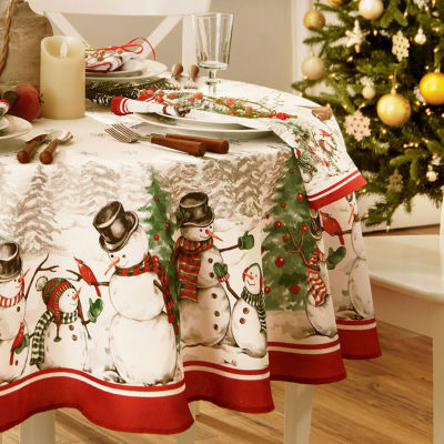 Elrene Home Fashions Snowman Winterland Tablecloth