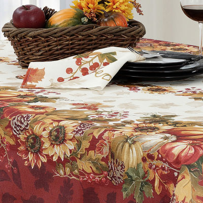 Elrene Home Fashions Swaying Leaves Border Tablecloth