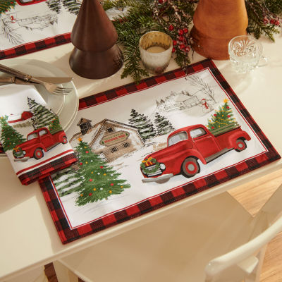 Elrene Home Fashions Vintage Christmas Set 4-pc. Napkins
