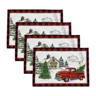 Elrene Home Fashions Vintage Christmas Set 4-pc. Placemat