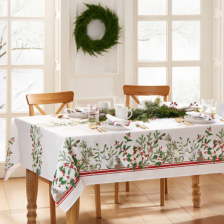 Elrene Home Fashions Winter Berry Tablecloth, One Size, Red