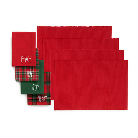 Elrene Home Fashions Holiday Sentiment Value 8-pc. Table Linen Sets, One Size, Red