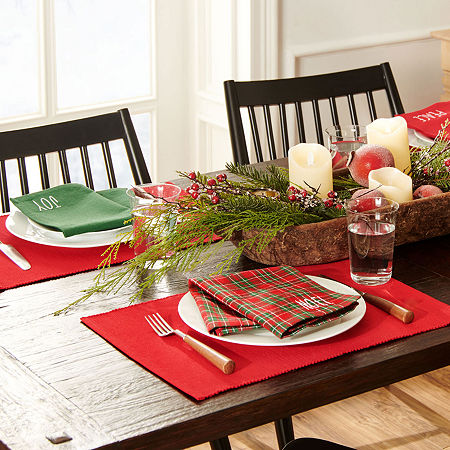 Elrene Home Fashions Holiday Sentiment Value 8-pc. Table Linen Sets, One Size, Red