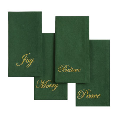 Elrene Home Fashions Holiday Sentiment Set 4-pc. Napkins