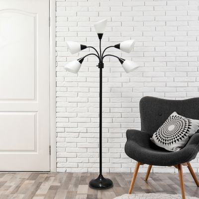 All the Rages Simple Designs 5 Light Adjustable Gooseneck Floor Lamp
