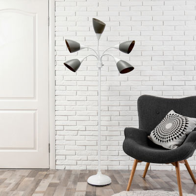 All the Rages Simple Designs 5 Light Adjustable Gooseneck Floor Lamp