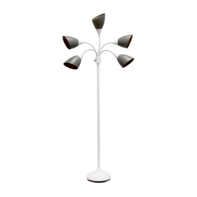 All the Rages Simple Designs 5 Light Adjustable Gooseneck Floor Lamp