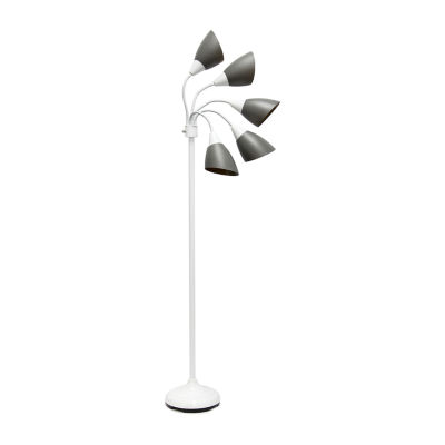 All the Rages Simple Designs 5 Light Adjustable Gooseneck Floor Lamp