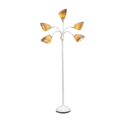 All the Rages Simple Designs 5 Light Adjustable Gooseneck Floor Lamp
